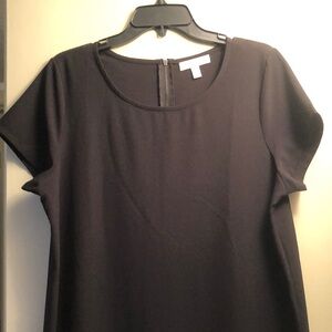 Chelsea28 Cap Sleeve Black Midi Dress